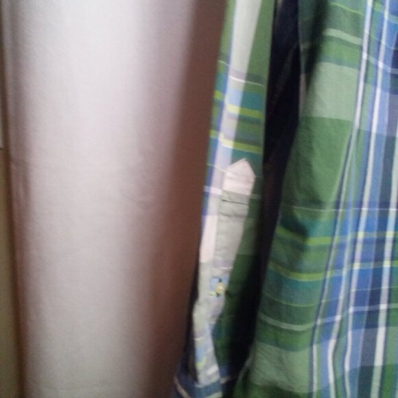 Banana Republic Shirt Men M 15-15 1/2 Button Up Long Sleeve Plaid Blue Green - Picture 16 of 16